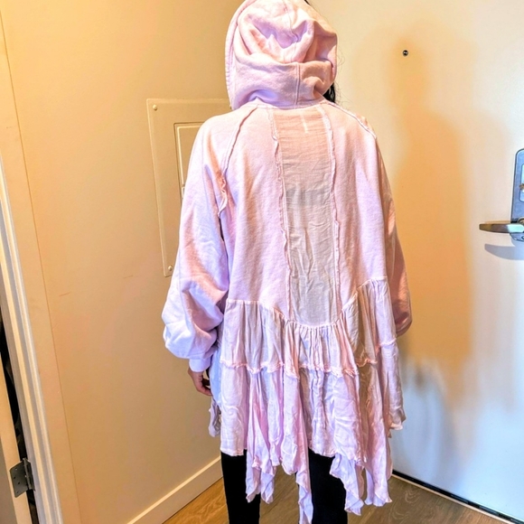 FREE PEOPLE zip-up hoodie/gauze dress/tunic - Picture 3 of 4